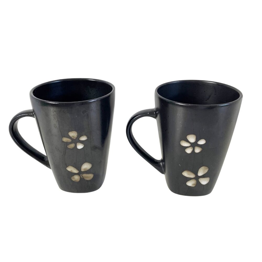 Sylvan Sprigs Stoneware Mug Set of 2 Better Homes and Garden Textured Flowers